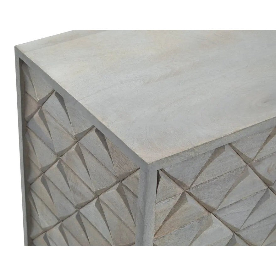 Siro Grey Mango Wood Sideboard with Gold Legs   Nicholas John Interiors