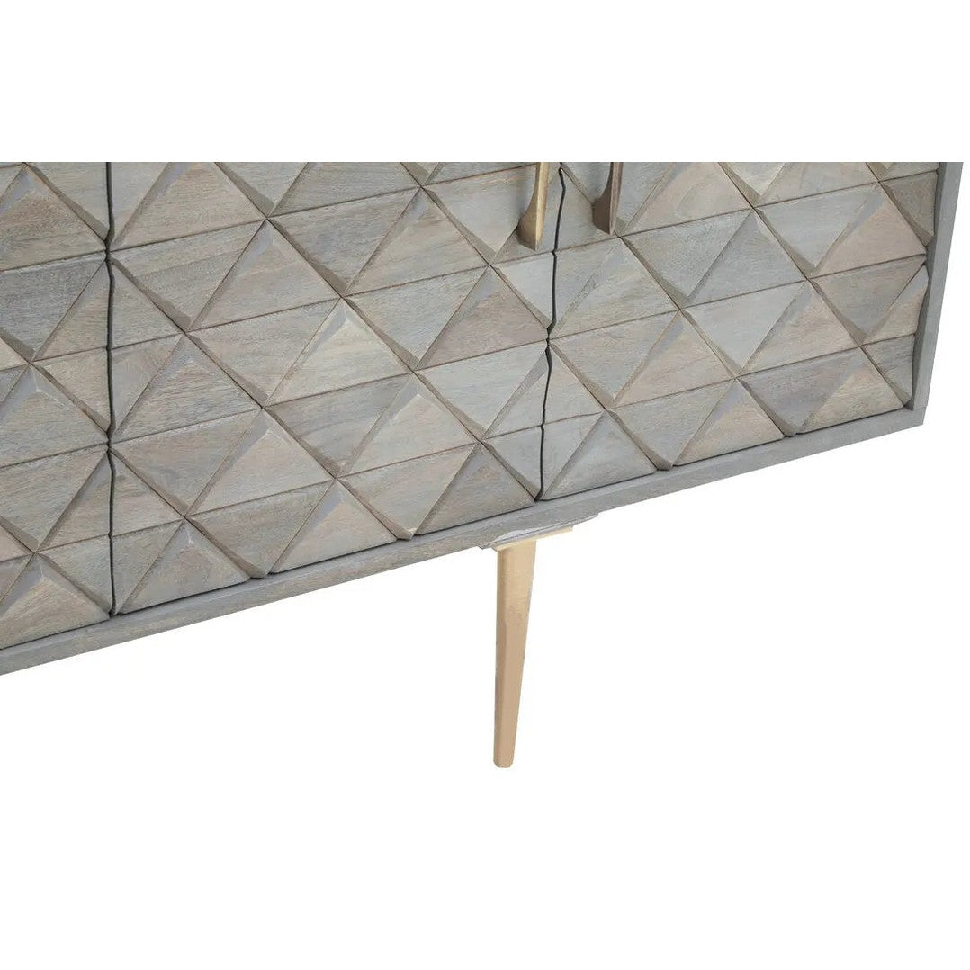 Siro Grey Mango Wood Sideboard with Gold Legs   Nicholas John Interiors