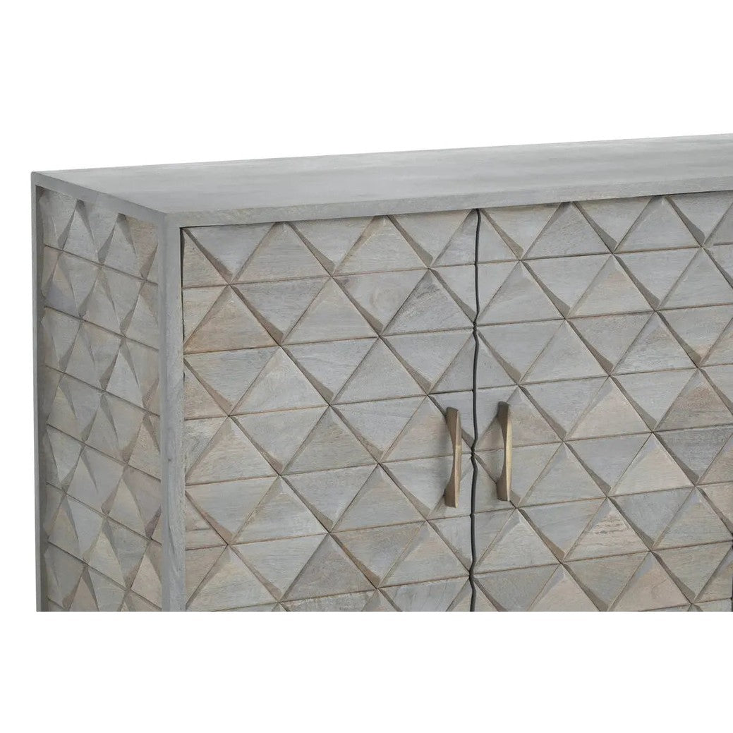 Siro Grey Mango Wood Sideboard with Gold Legs   Nicholas John Interiors