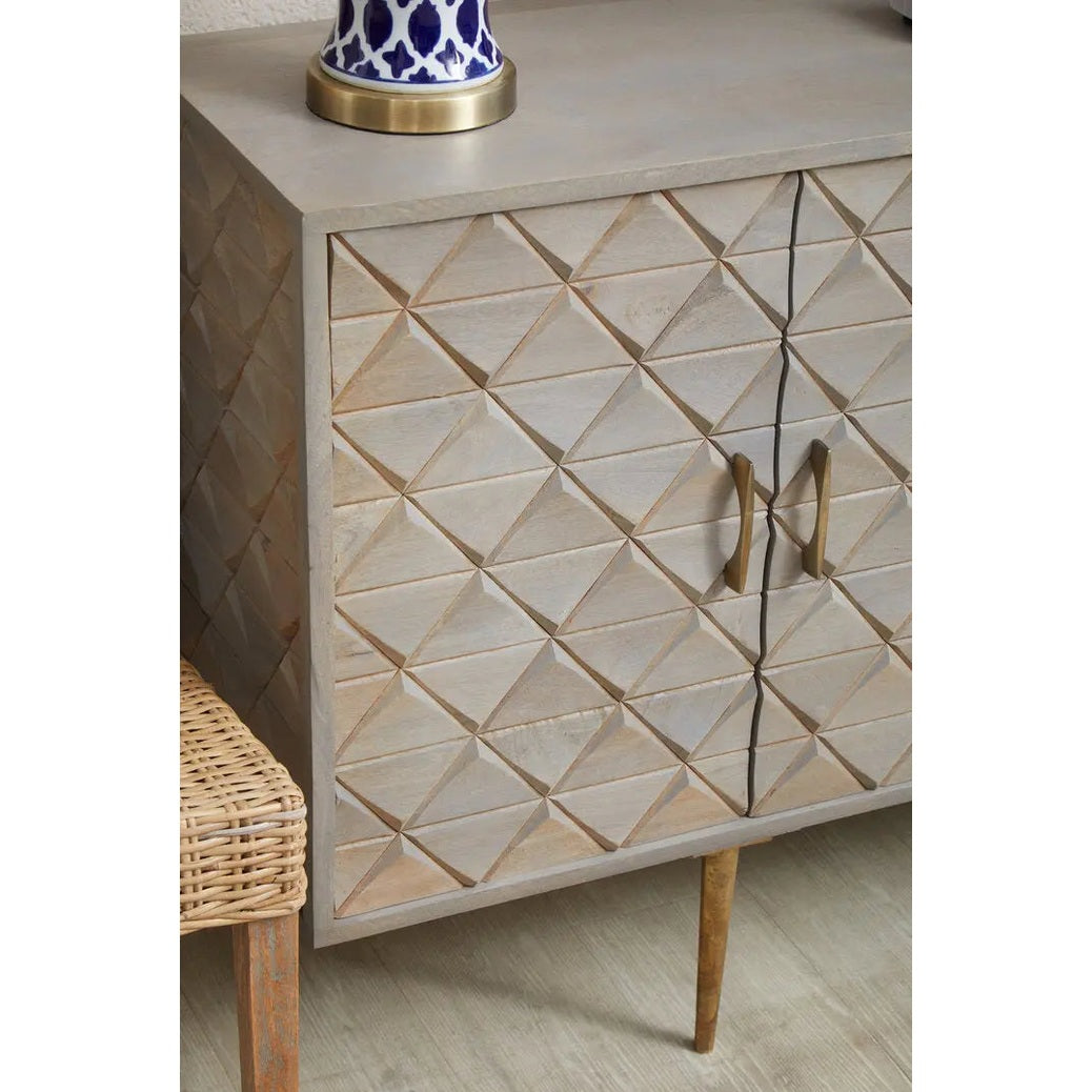 Siro Grey Mango Wood Sideboard with Gold Legs   Nicholas John Interiors