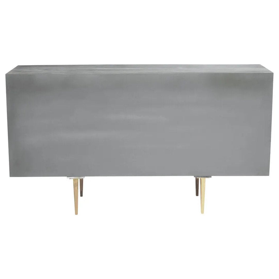 Siro Grey Mango Wood Sideboard with Gold Legs   Nicholas John Interiors