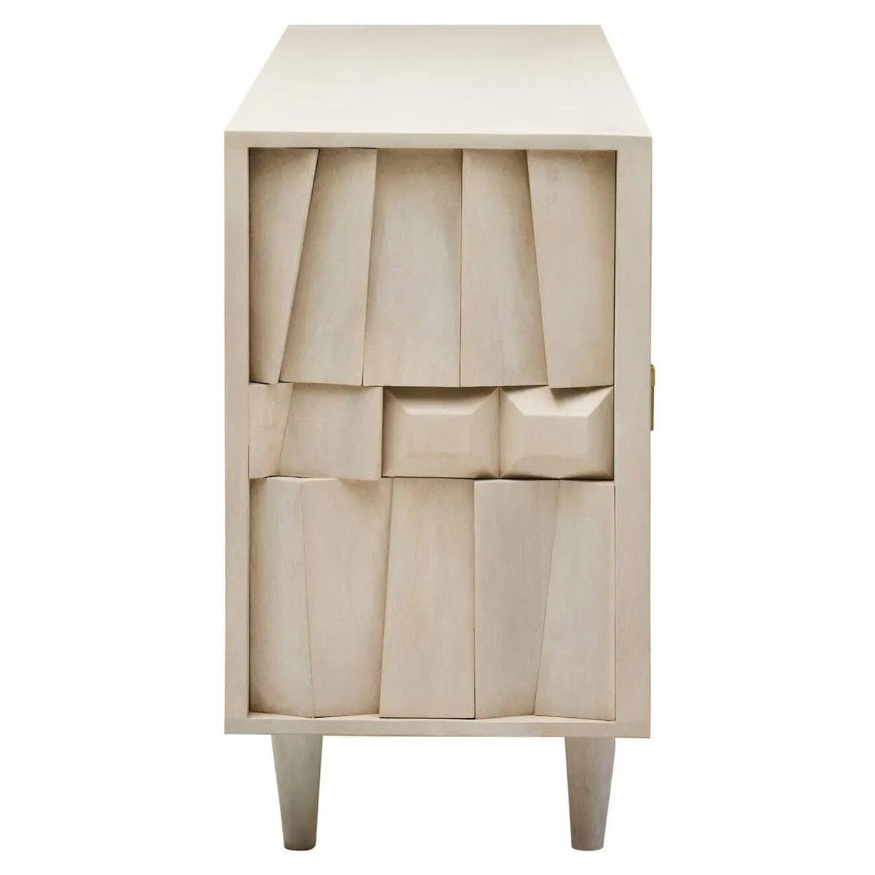 Sitella Four Door Whitewash Mango Wood Abstract Sideboard