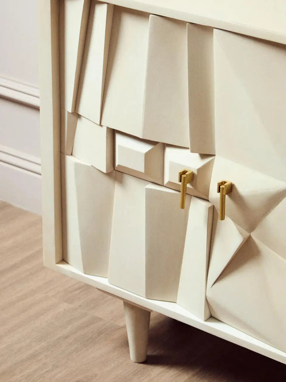 Sitella Four Door Whitewash Mango Wood Abstract Sideboard  Nicholas John Interiors