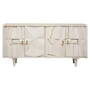 Sitella Four Door Whitewash Mango Wood Abstract Sideboard   Nicholas John Interiors