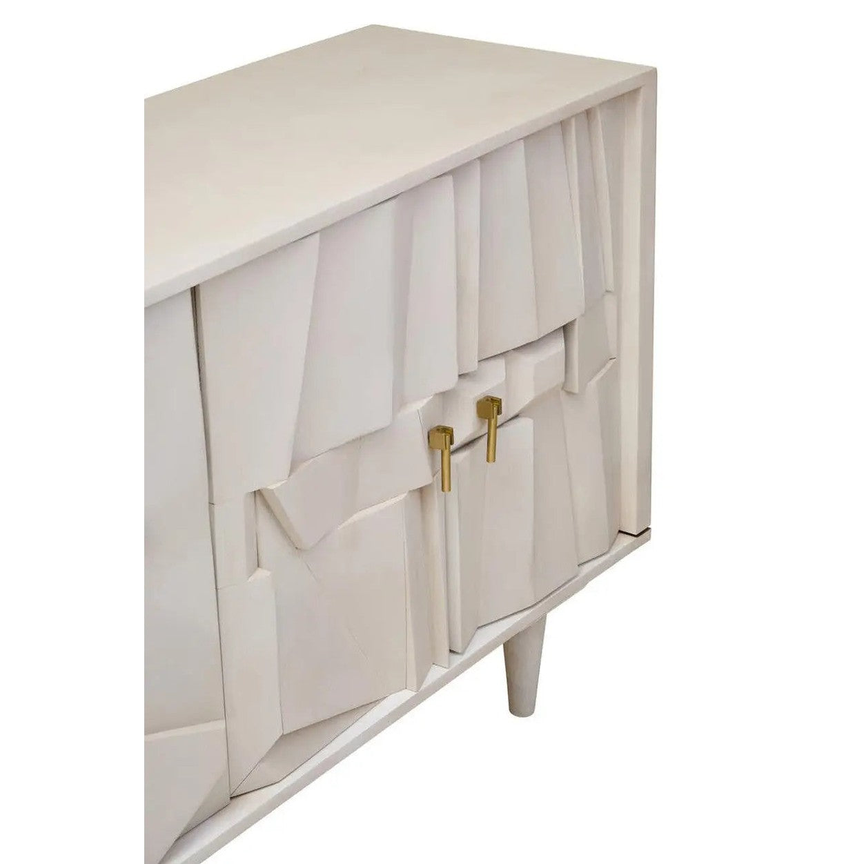 Sitella Four Door Whitewash Mango Wood Abstract Sideboard