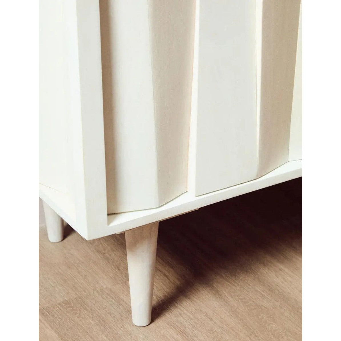Sitella Two Door Whitewash Mango Wood Abstract Cabinet