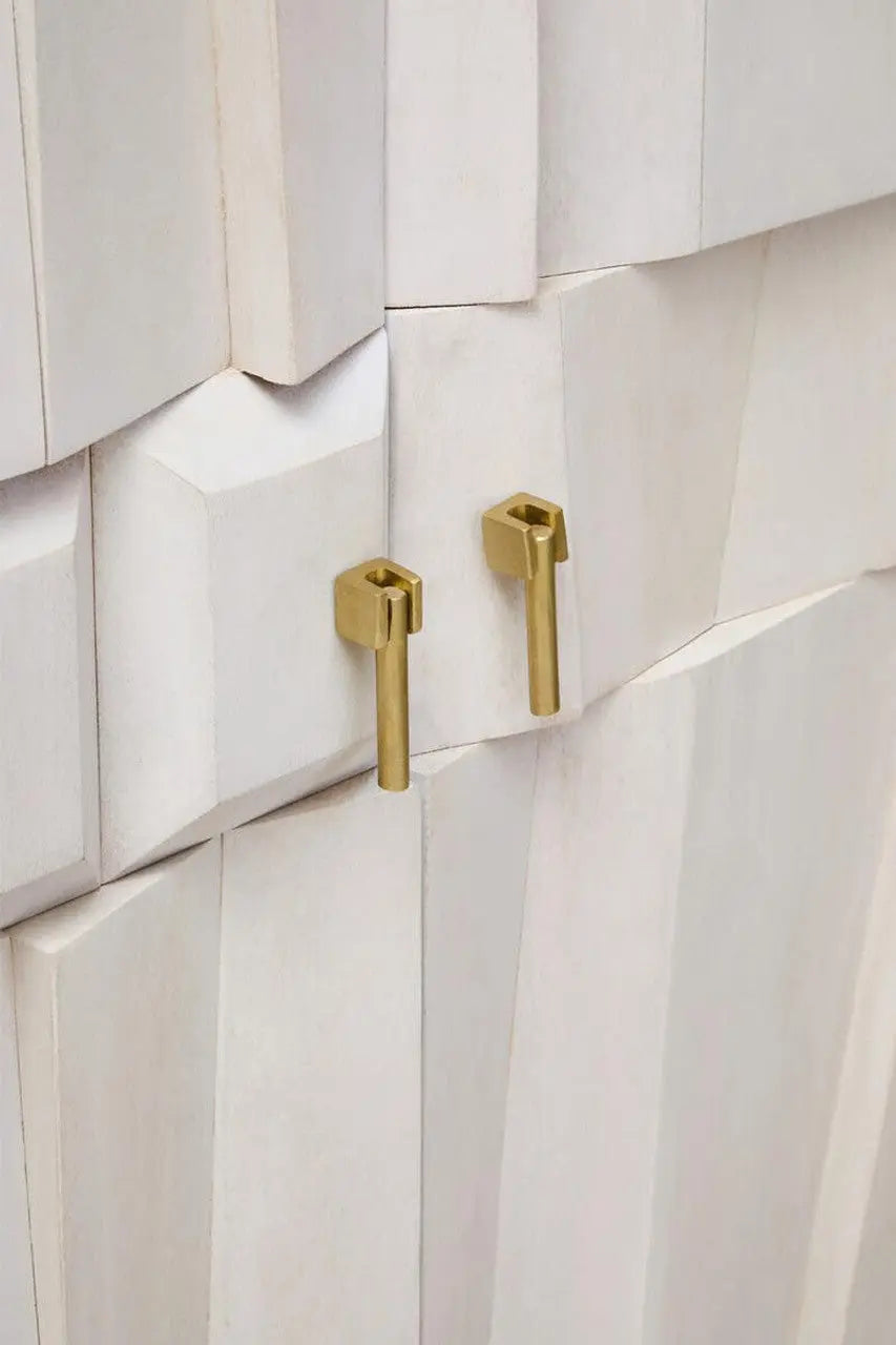 Sitella Two Door Whitewash Mango Wood Abstract Cabinet  Nicholas John Interiors