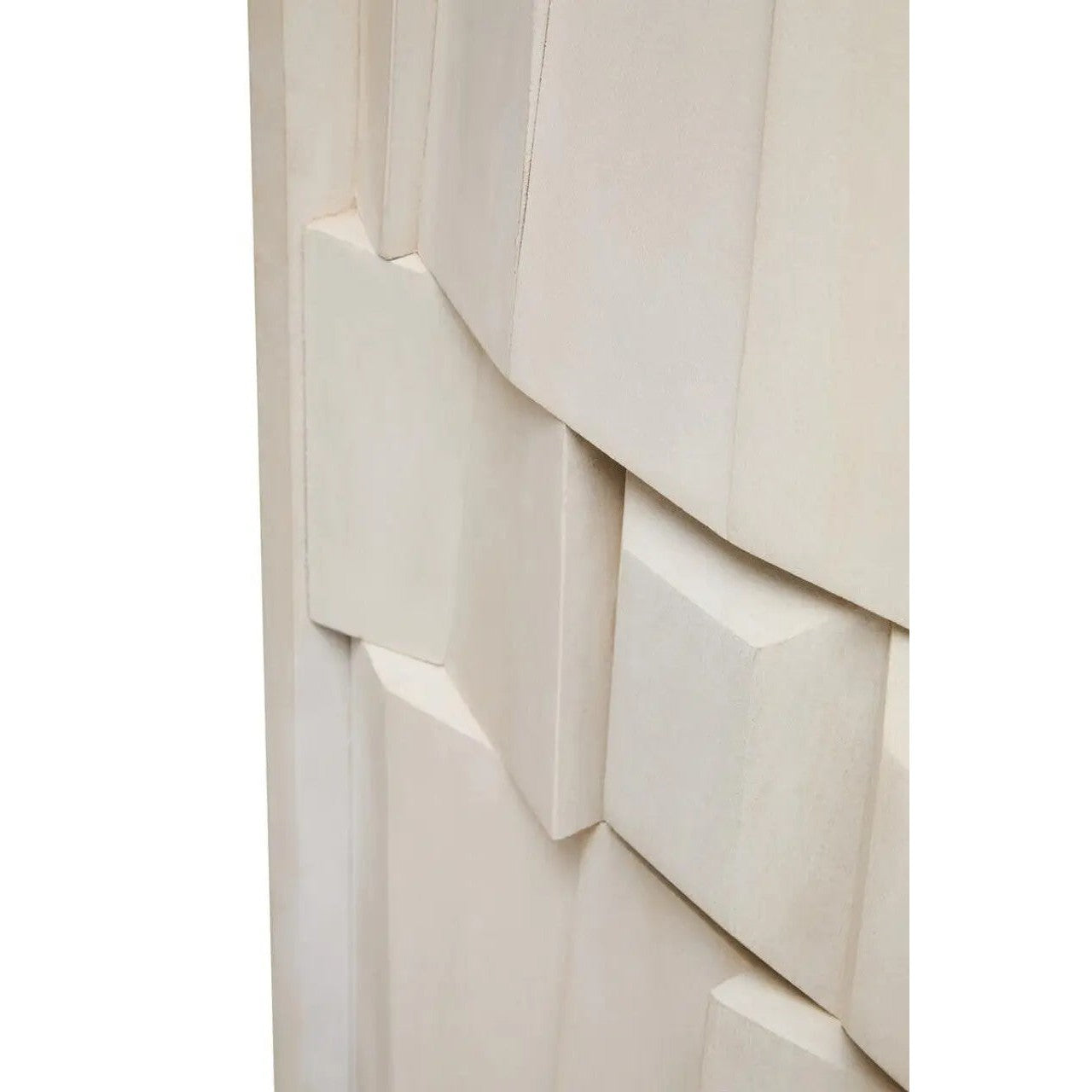 Sitella Two Door Whitewash Mango Wood Abstract Cabinet