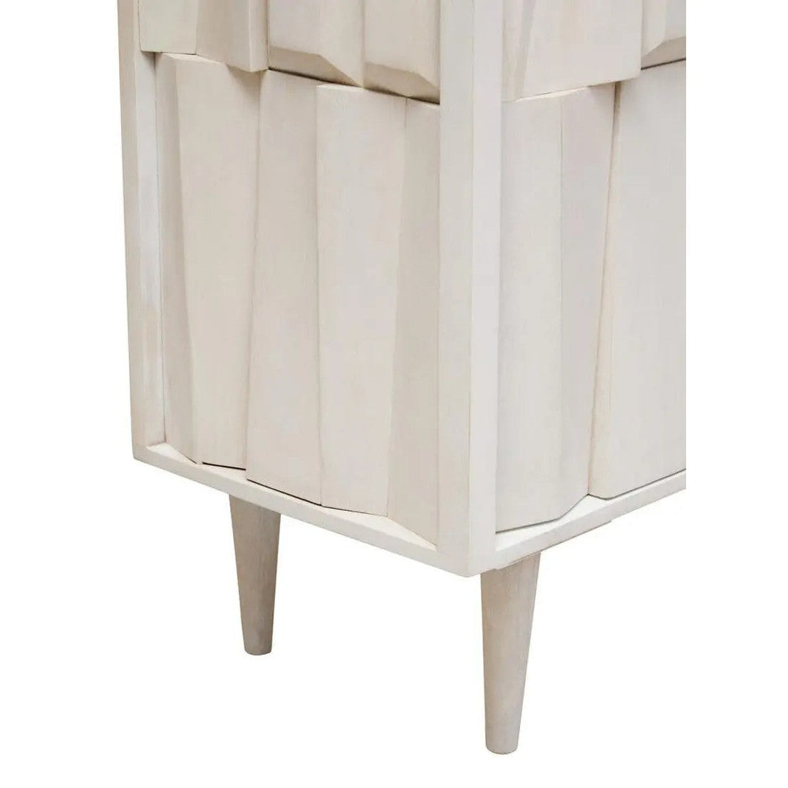 Sitella Two Door Whitewash Mango Wood Abstract Cabinet