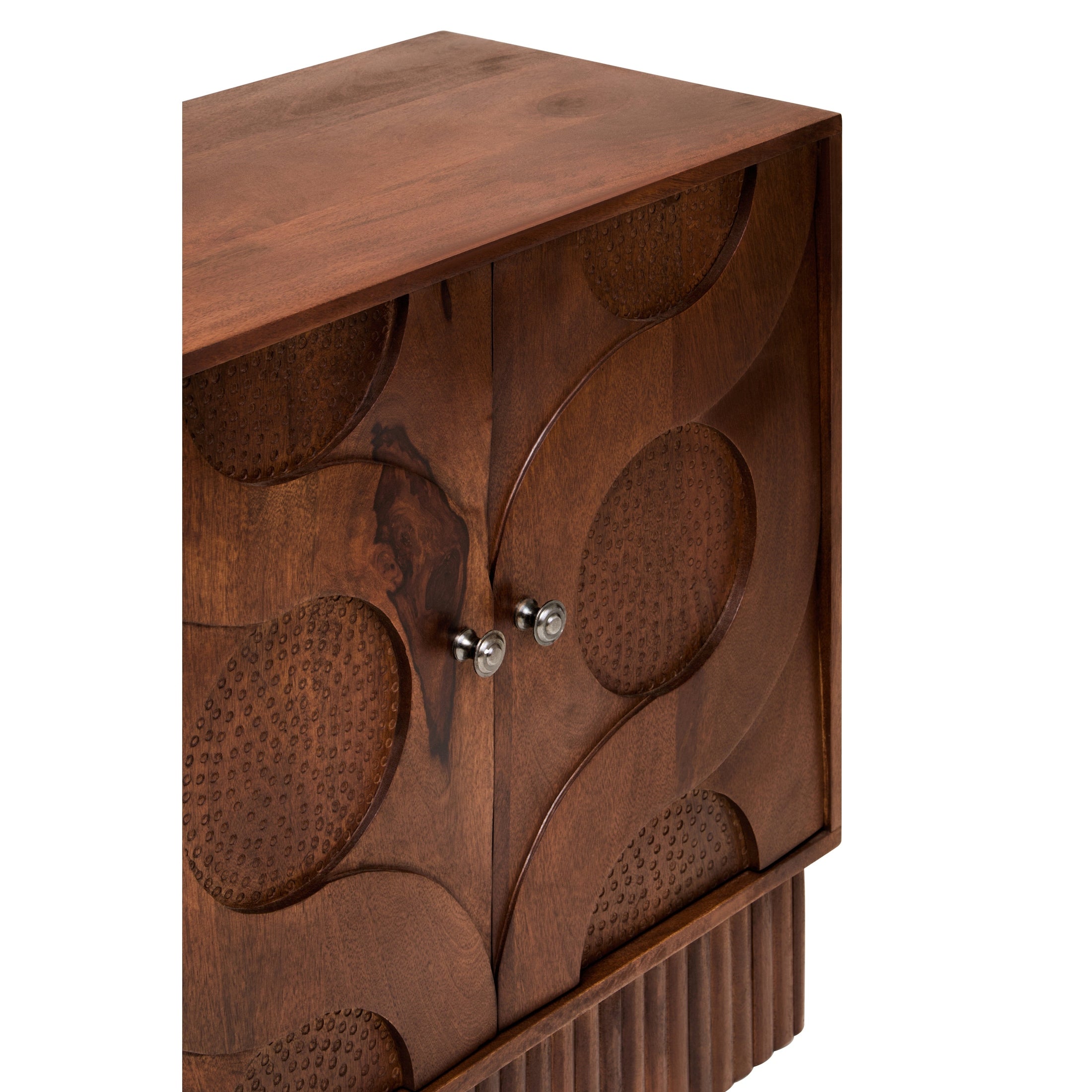 Sivora Four Door Mango Wood Hammered Sideboard  Nicholas John Interiors
