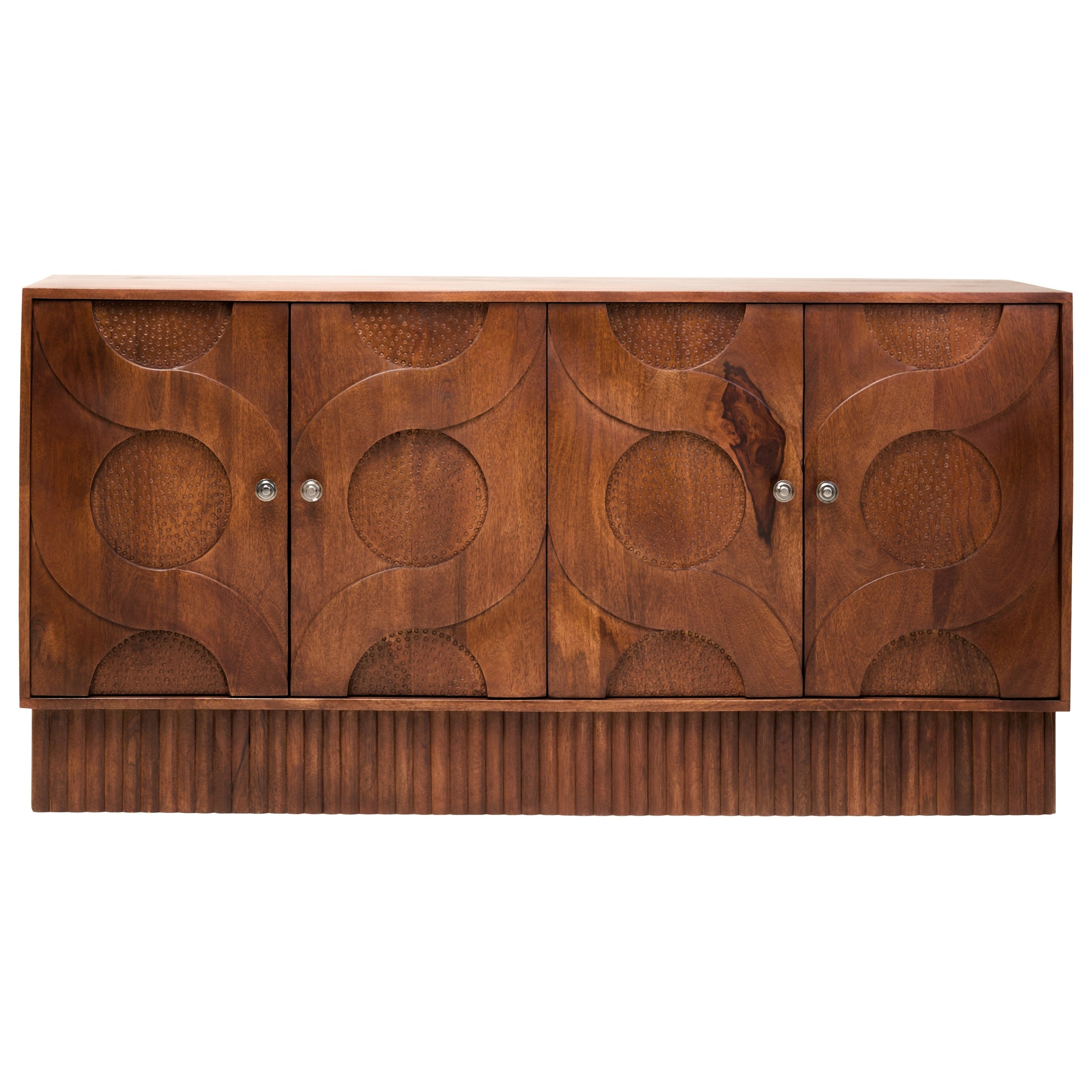 Sivora Four Door Mango Wood Hammered Sideboard  Nicholas John Interiors