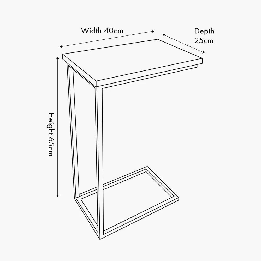 Soho White Marble Veneer and Black Metal Supper Side Table  Nicholas John Interiors