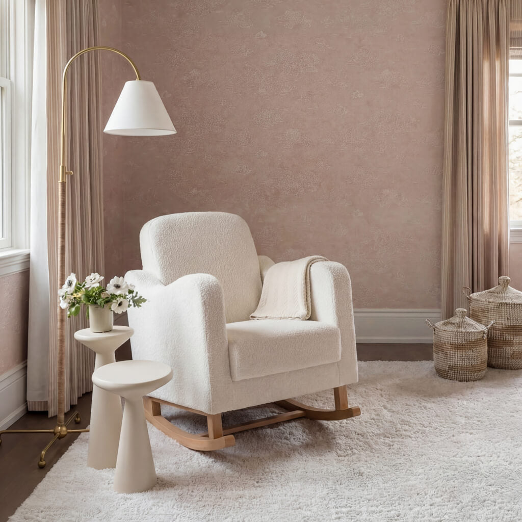 Ashford & Grey Soother Nursing Chair in Off White Boucle