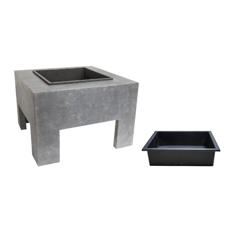 Square Fire Pit & Square Console Cement  Nicholas John Interiors