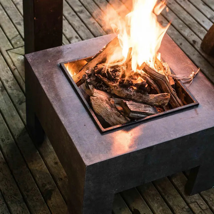 Square Fire Pit & Square Console Granite  Nicholas John Interiors