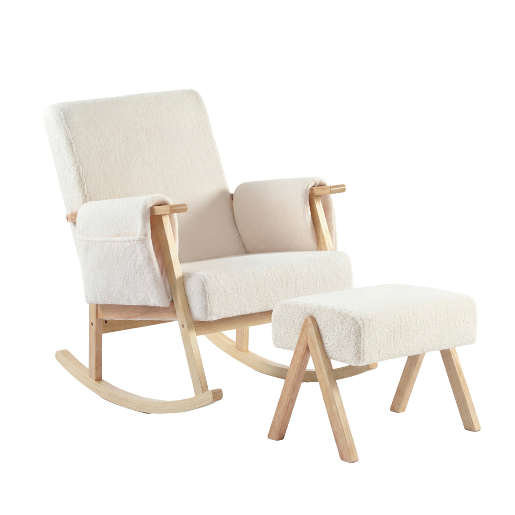 Ashford & Grey Storyteller Nursing Chair and Footstool in Off White Ted