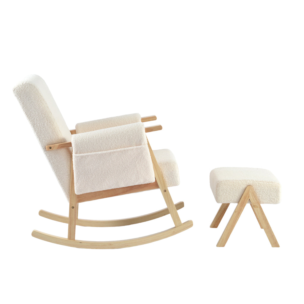Ashford & Grey Storyteller Nursing Chair and Footstool in Off White Ted