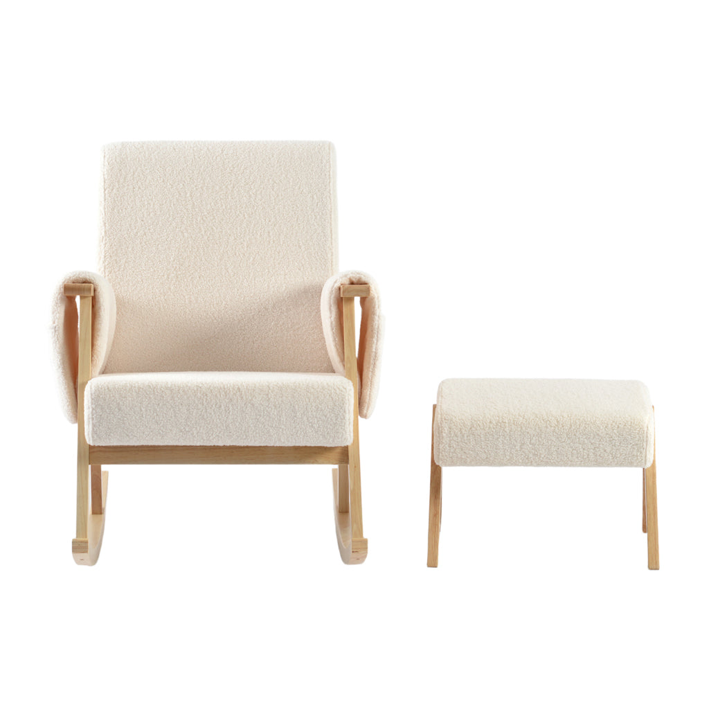 Ashford & Grey Storyteller Nursing Chair and Footstool in Off White Ted