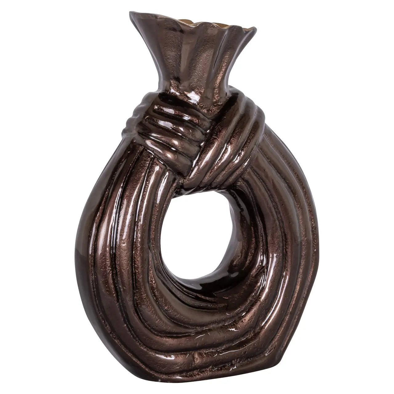 Suen Dark Brown Vase   Nicholas John Interiors