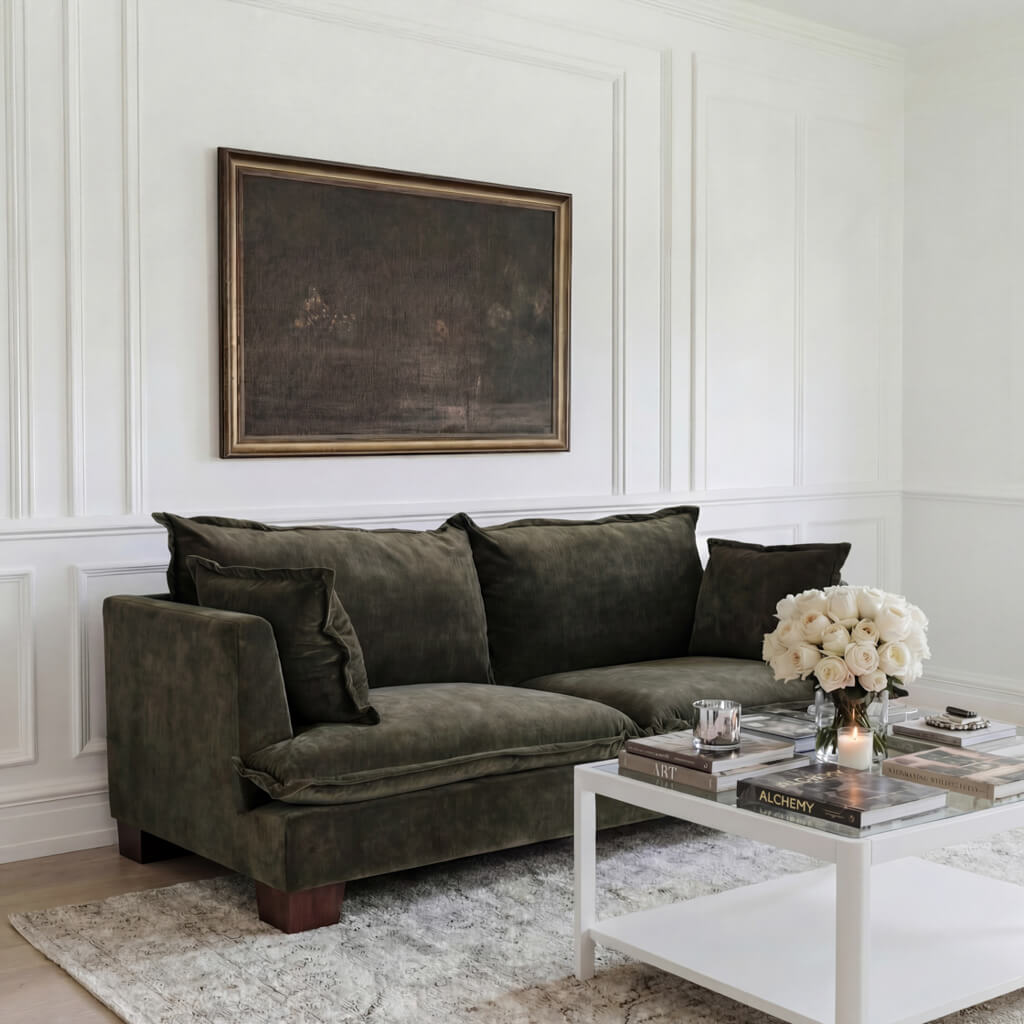 Ashford & Grey Suffolk Olive 3 Seater