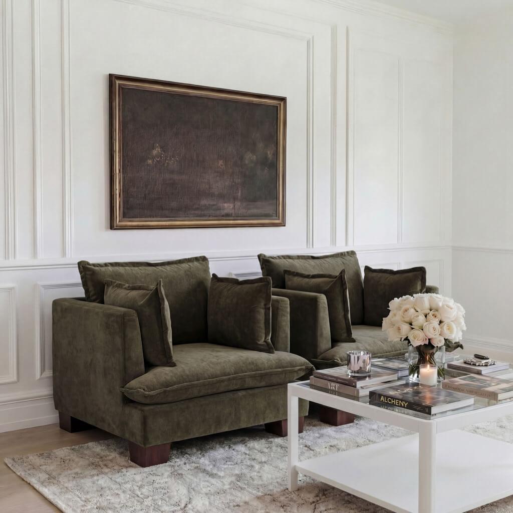 Ashford & Grey Suffolk Olive Armchair