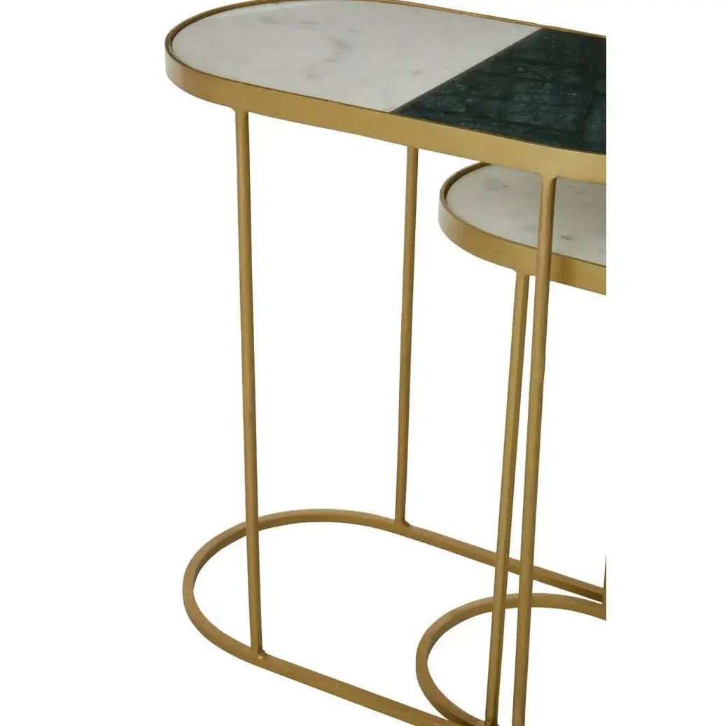 Suven Nest Of Two Marble Top Side Tables   Nicholas John Interiors