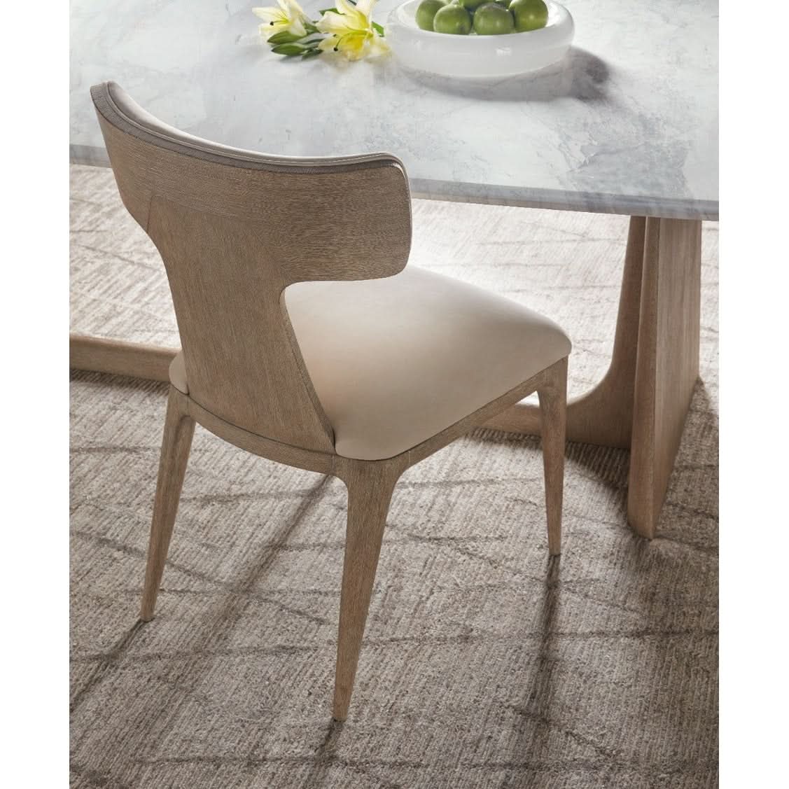 Theodore Alexander Repose Wooden Upholstered Side Chair   Nicholas John Interiors