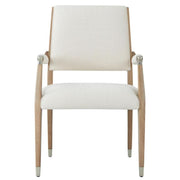 Theodore Alexander Chair Origins Wooden Upholstered Dining Arm in Sesame   Nicholas John Interiors