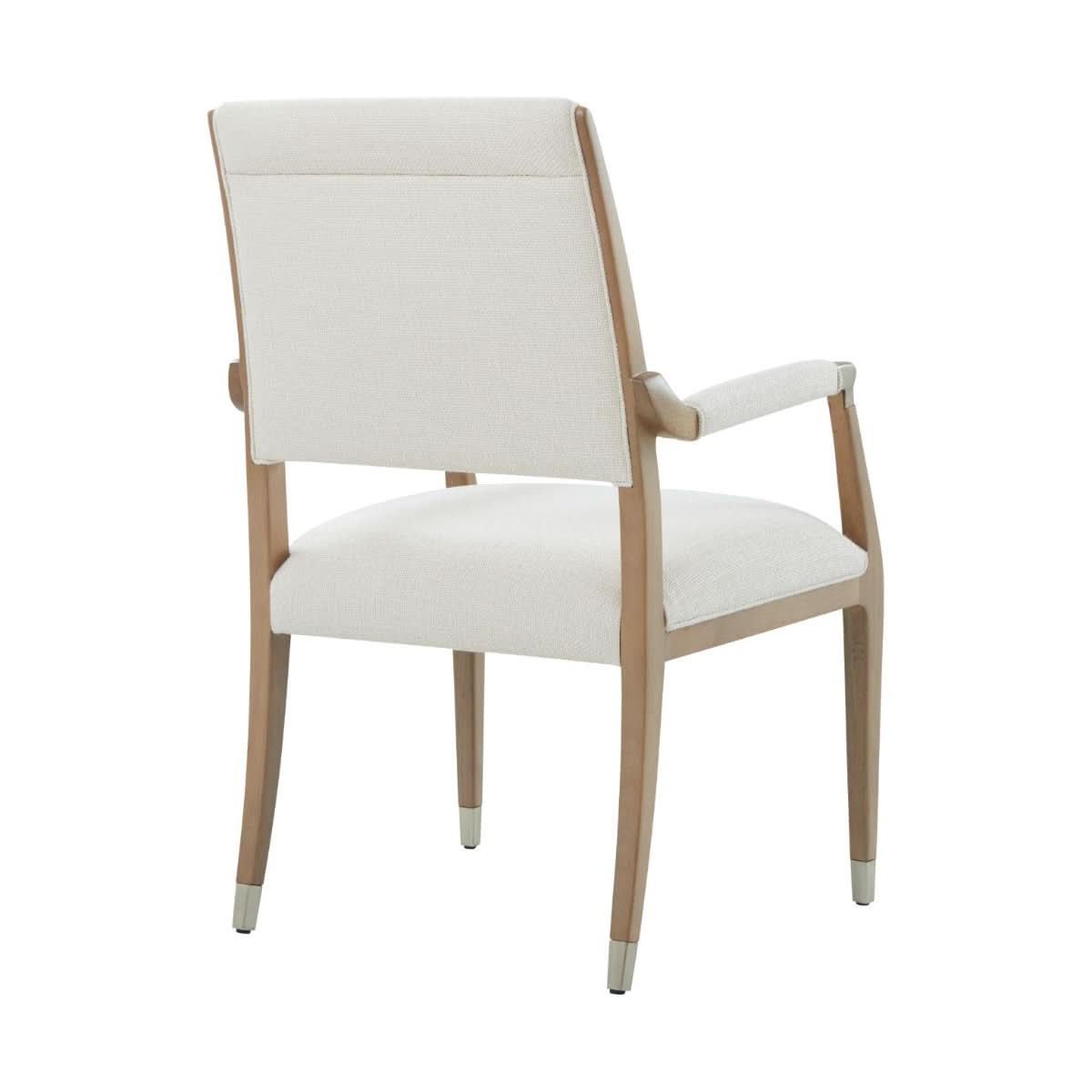 Theodore Alexander Chair Origins Wooden Upholstered Dining Arm in Sesame   Nicholas John Interiors