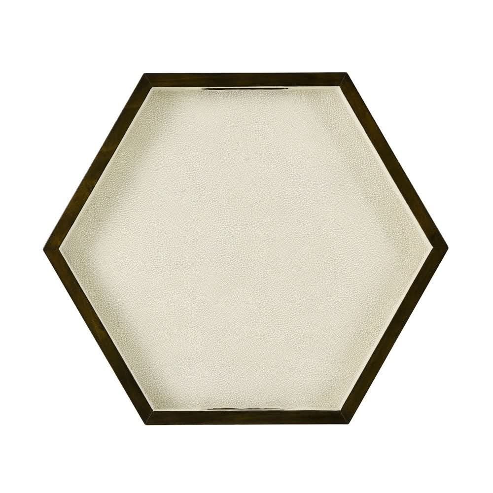Theodore Alexander Table Radium Hexagonal Accent in Overcast   Nicholas John Interiors