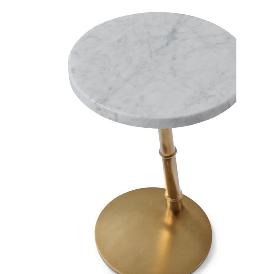 Theodore Alexander Kesden Accent Table Bianco Marble Top   Nicholas John Interiors