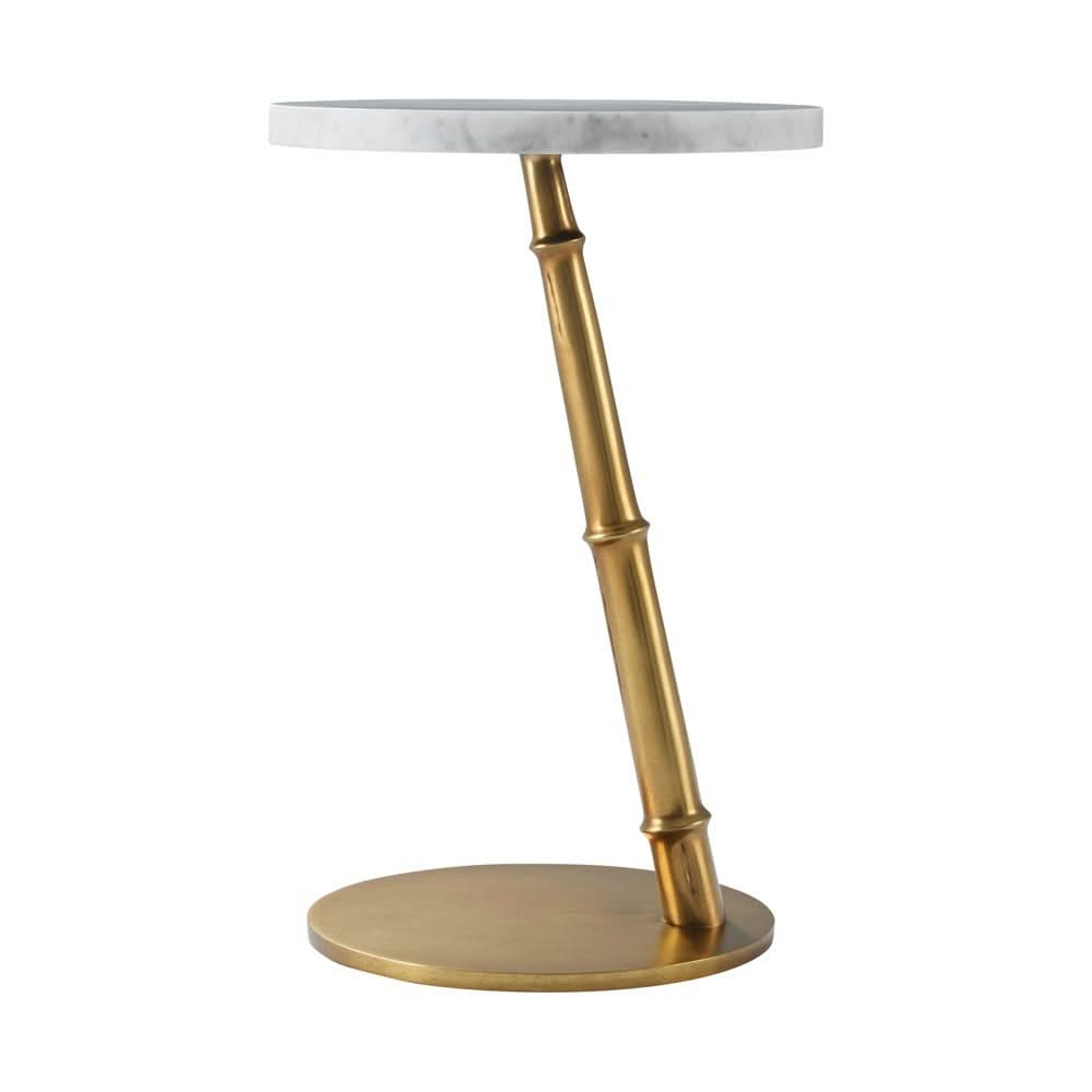 Theodore Alexander Kesden Accent Table Bianco Marble Top   Nicholas John Interiors