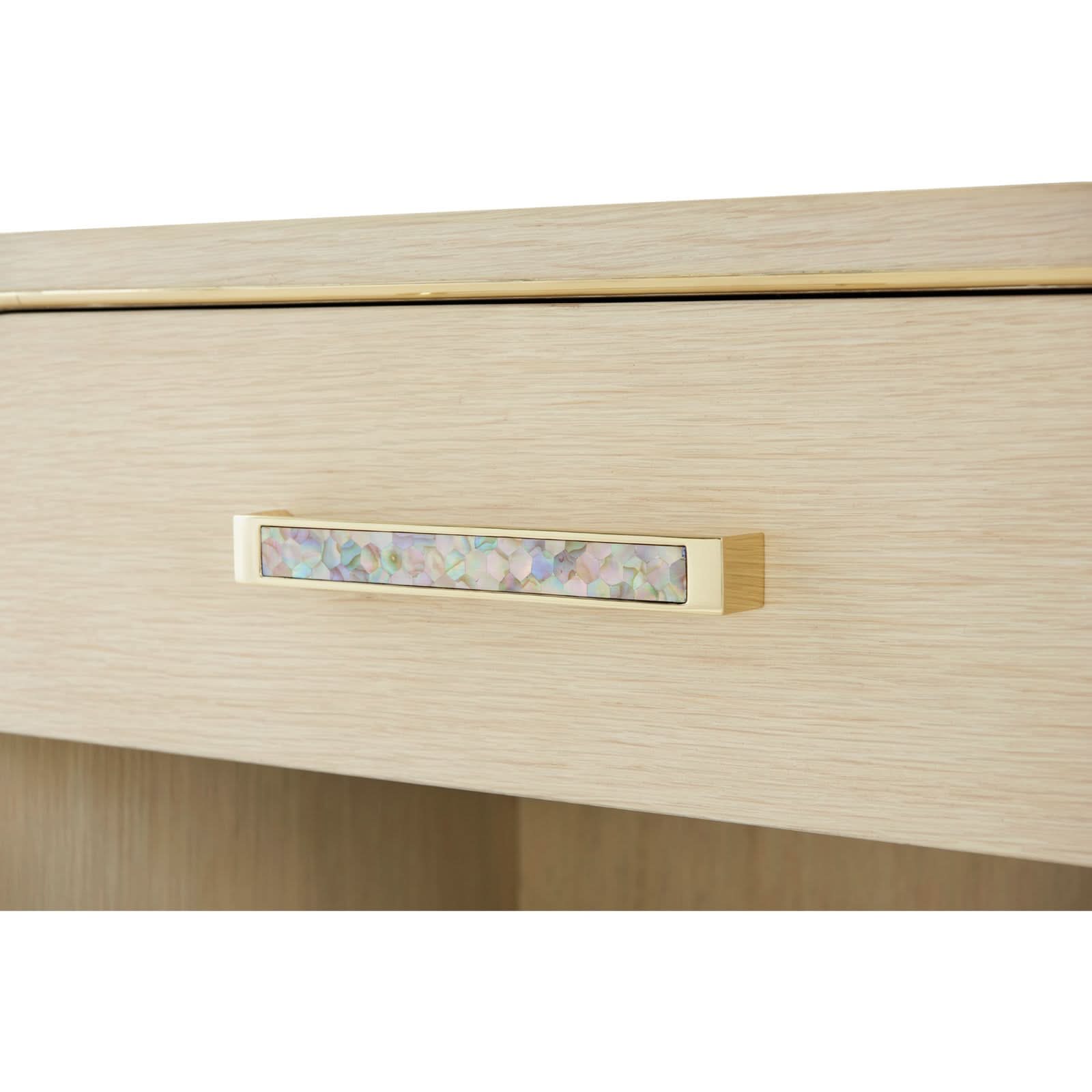 Theodore Alexander Table Judith Leiber 1-Drawer Bedside in Light   Nicholas John Interiors