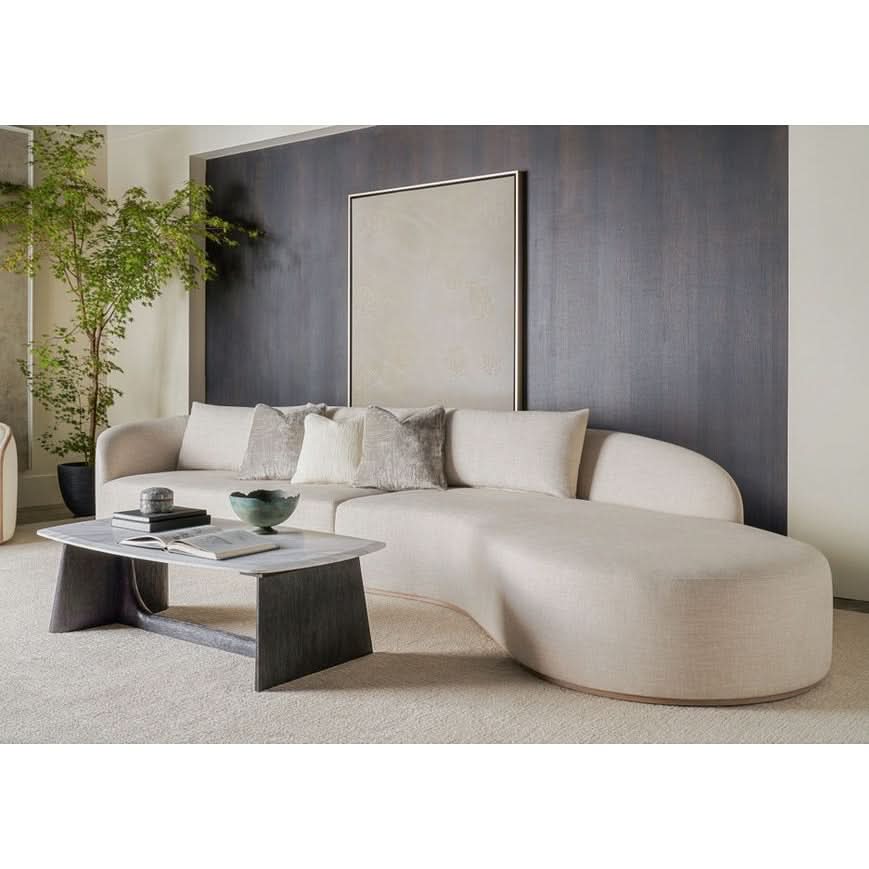 Theodore Alexander Repose Wooden Coffee Table Marble Top   Nicholas John Interiors