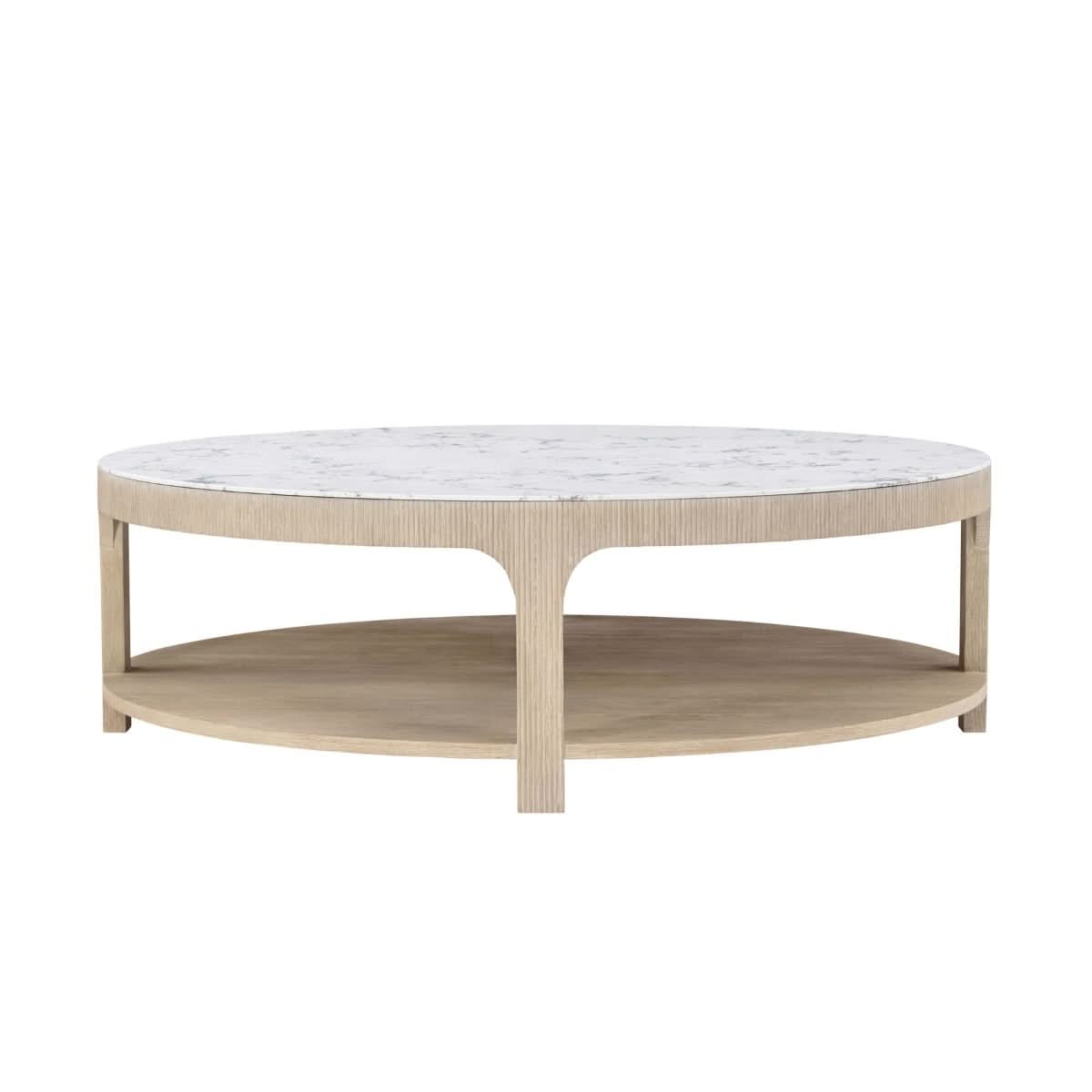 Theodore Alexander Horizon Round Quartz Coffee Table   Nicholas John Interiors