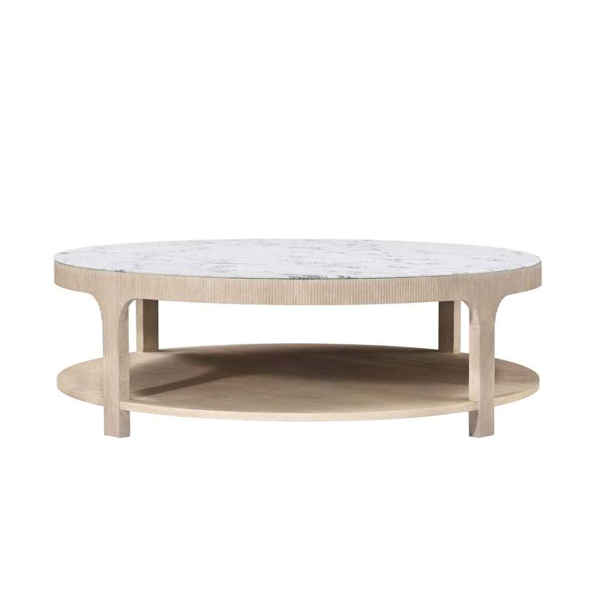 Theodore Alexander Horizon Round Quartz Coffee Table   Nicholas John Interiors