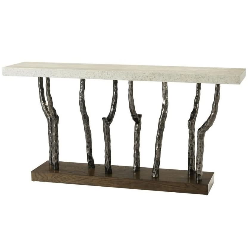 Theodore Alexander Table Catalina Branch Console in Earth Finish   Nicholas John Interiors