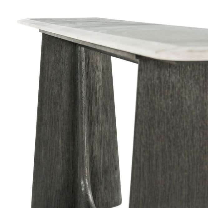 Theodore Alexander Repose Wooden Console Table Marble Top   Nicholas John Interiors