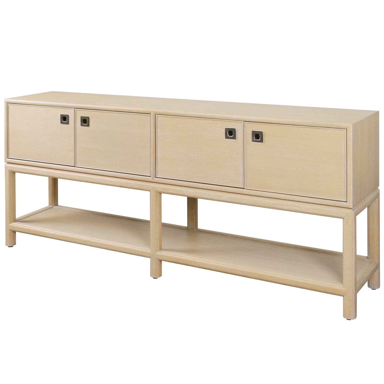 Theodore Alexander Table Montauk Storage Console in Light   Nicholas John Interiors