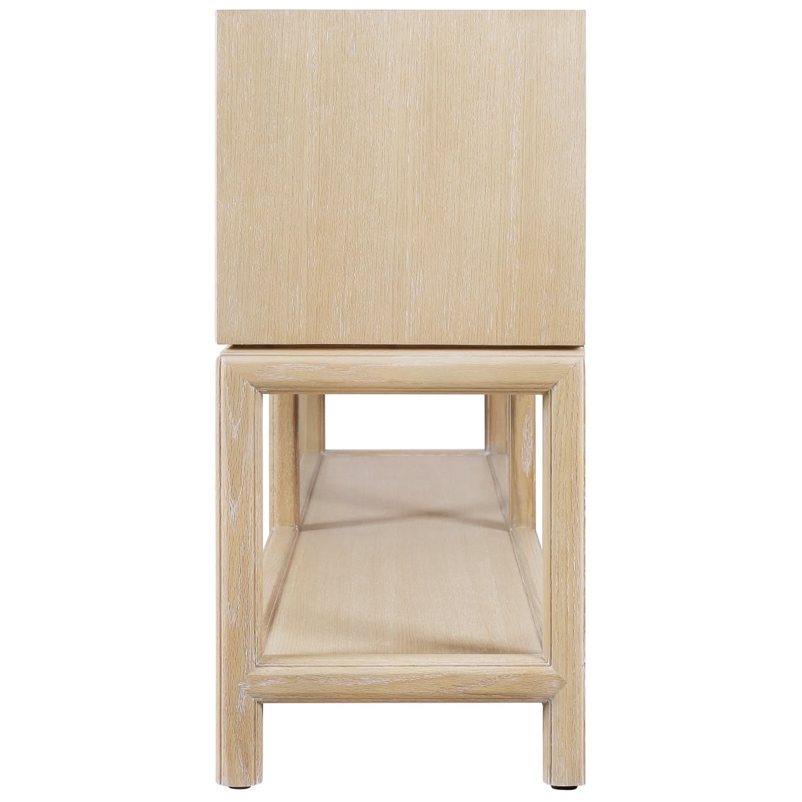 Theodore Alexander Table Montauk Storage Console in Light   Nicholas John Interiors