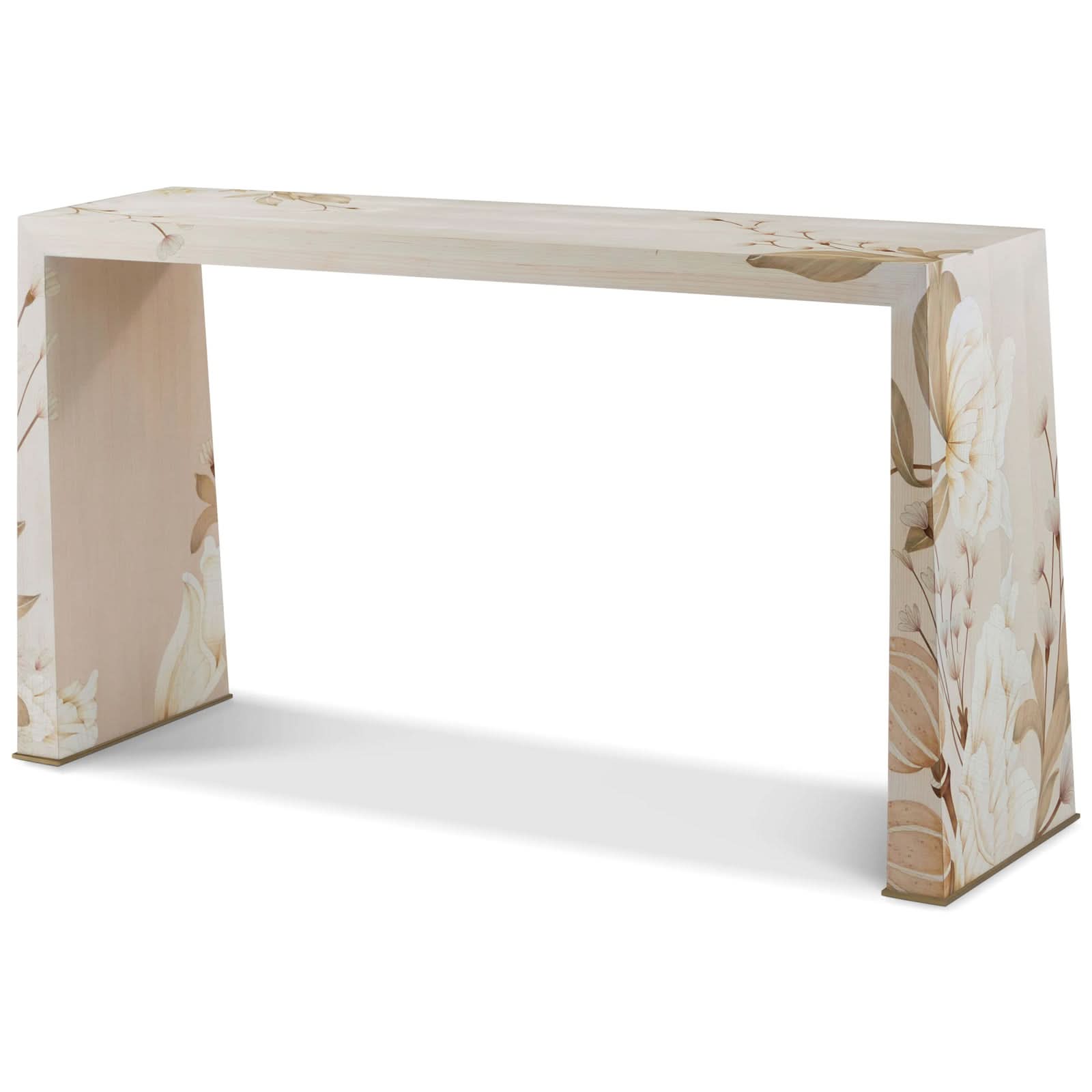 Theodore Alexander Table Bouquet Console in Buttercream   Nicholas John Interiors