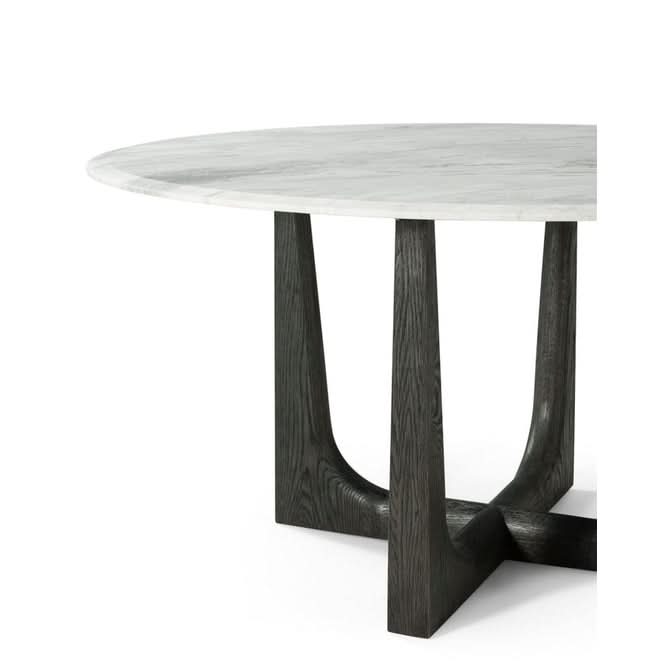 Theodore Alexander Repose Round Dining Table Marble Top   Nicholas John Interiors