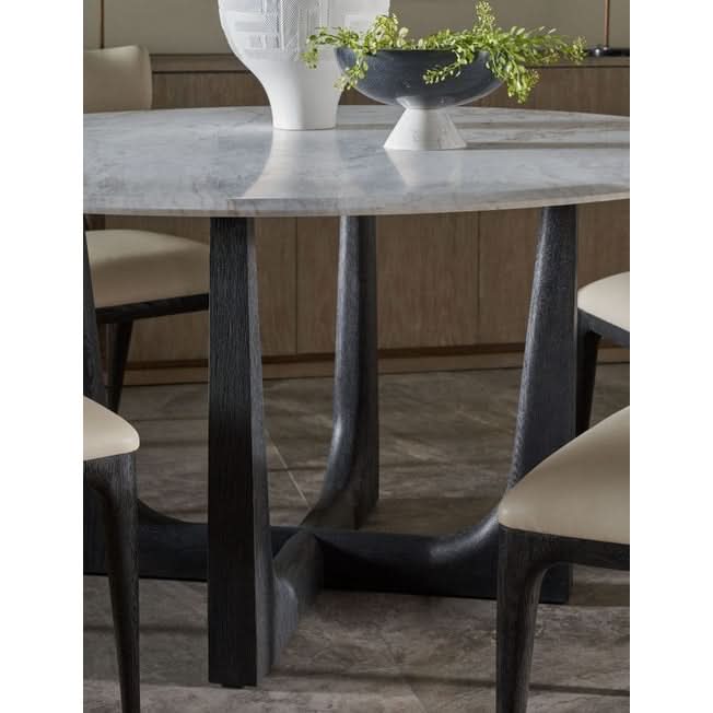 Theodore Alexander Repose Round Dining Table Marble Top   Nicholas John Interiors