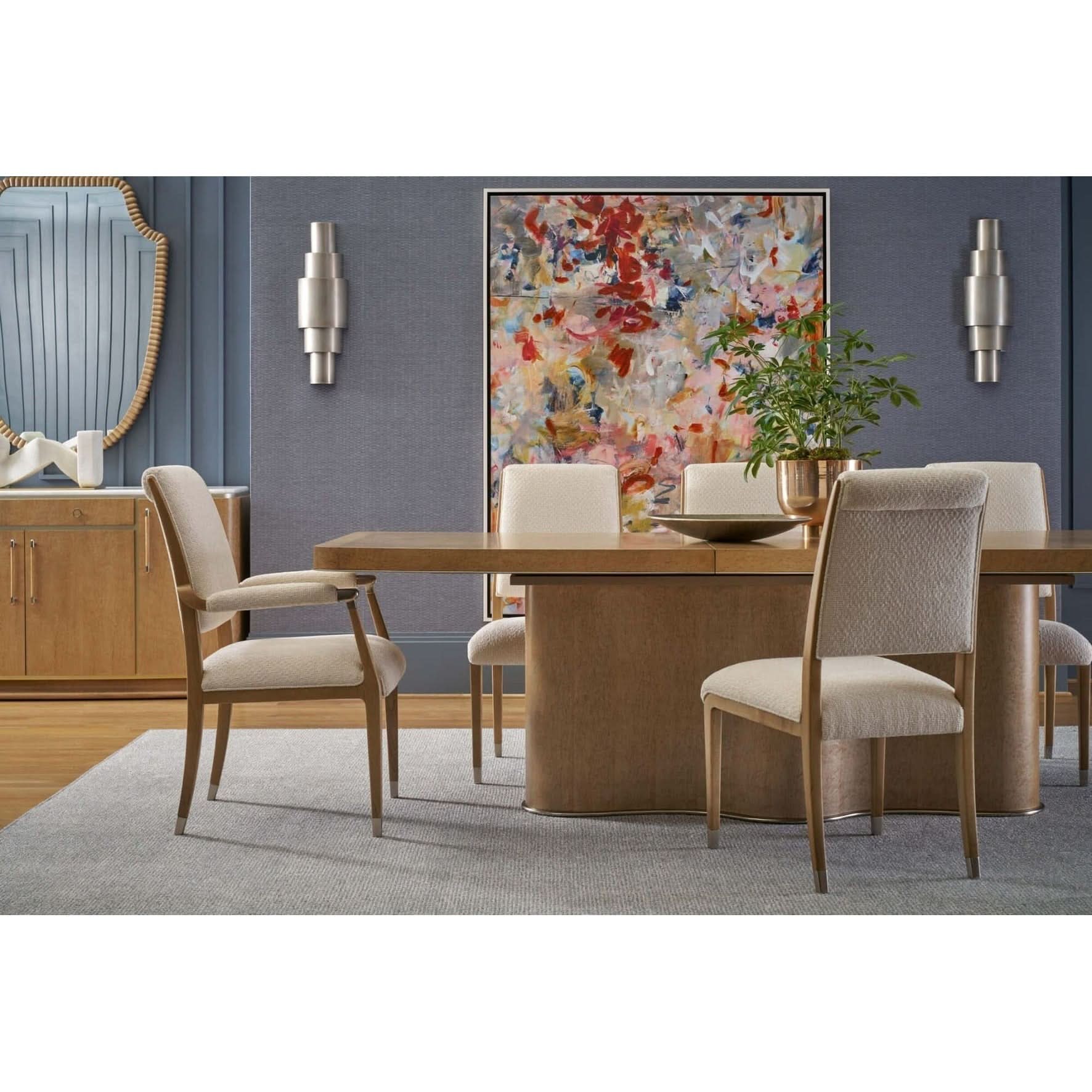 Theodore Alexander Table Origins Rectangular Extending Dining in Sesame 208-300cm   Nicholas John Interiors