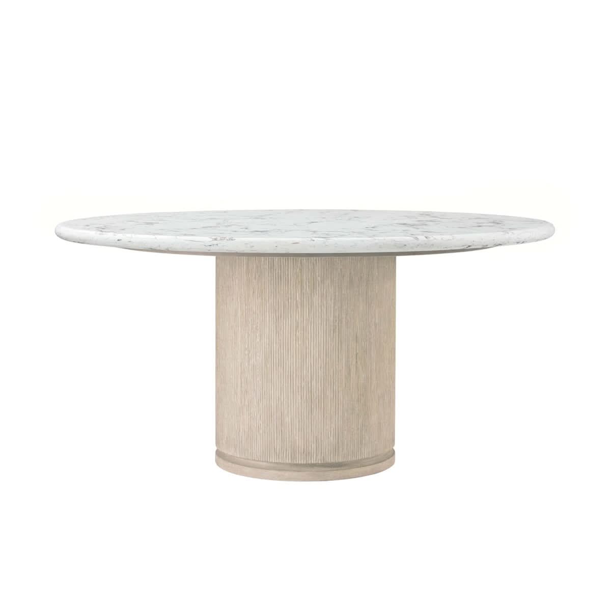 Theodore Alexander Horizon Round Quartz Dining Table   Nicholas John Interiors