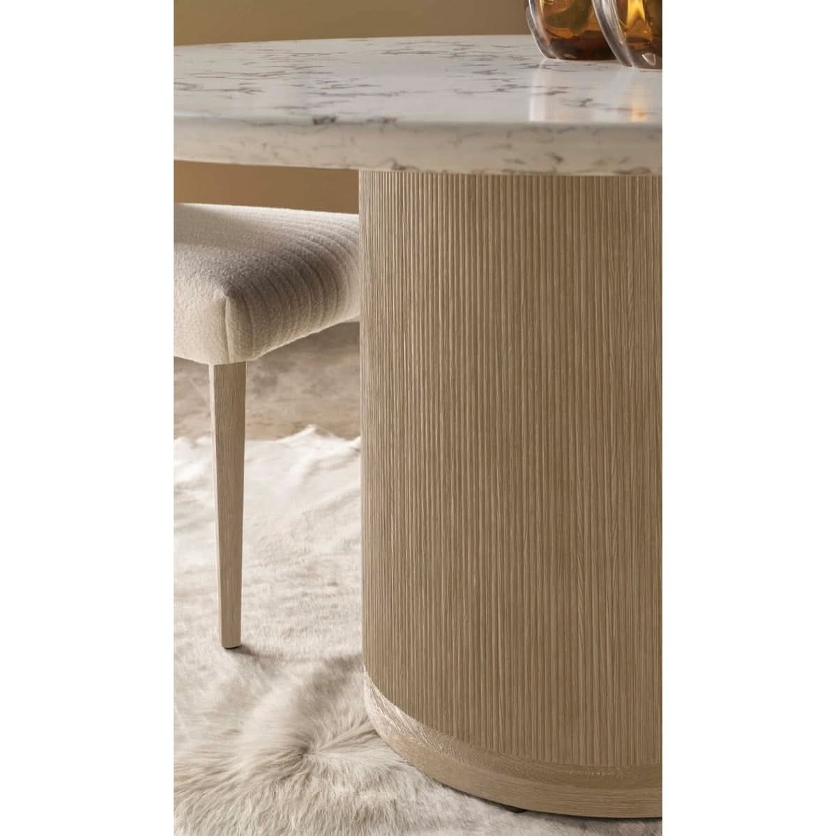 Theodore Alexander Horizon Round Quartz Dining Table   Nicholas John Interiors