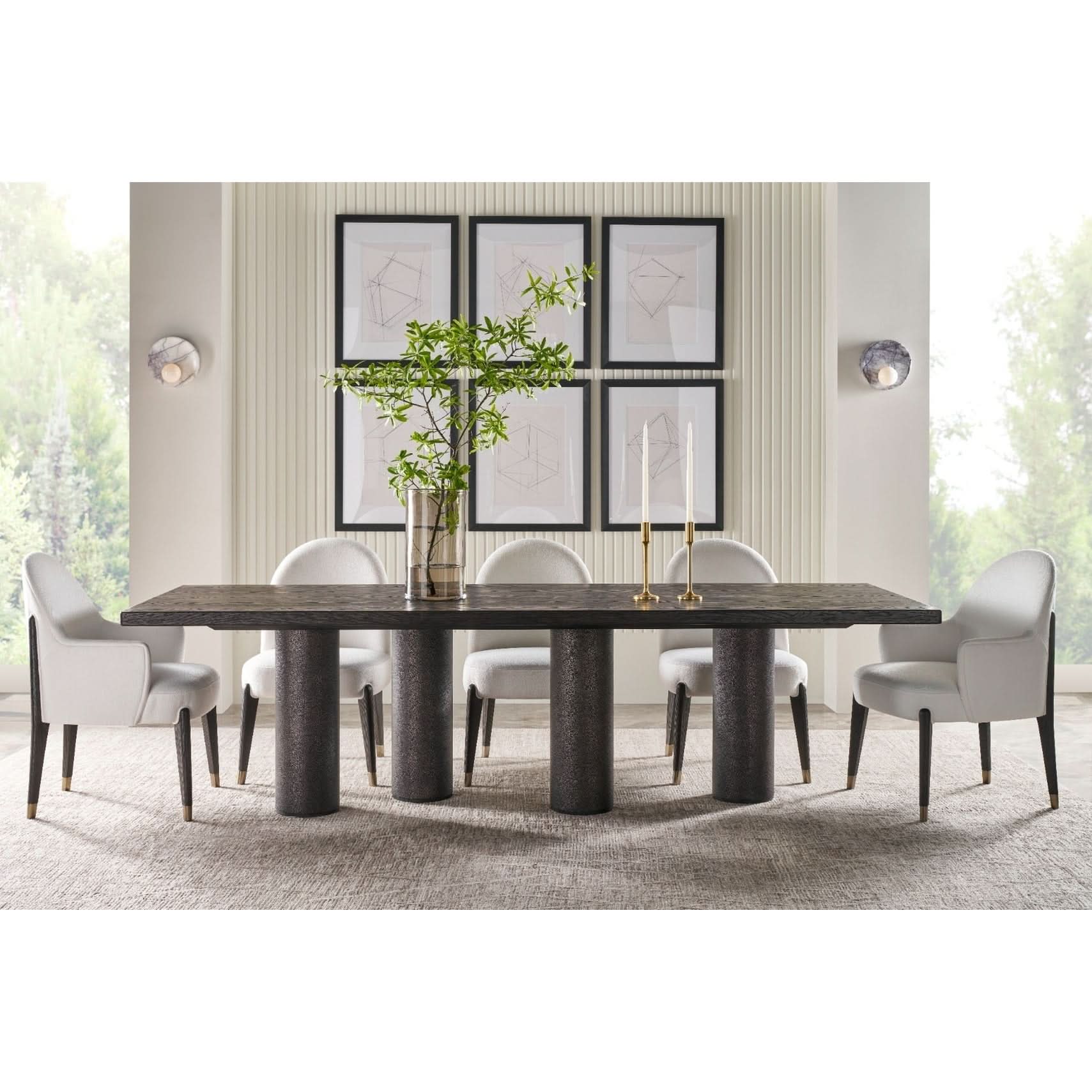 Theodore Alexander Maxwell Rectangular Dining Table Dark   Nicholas John Interiors