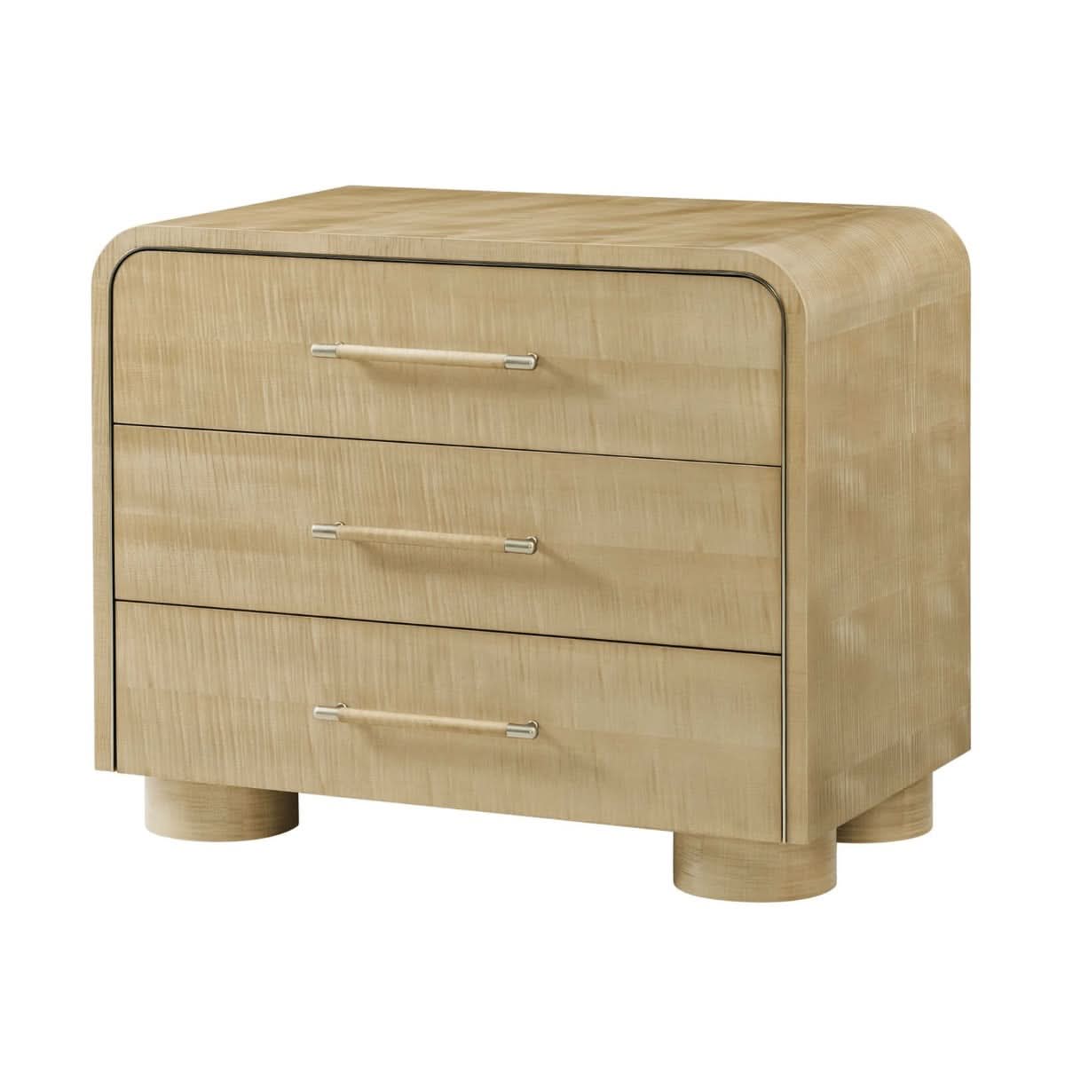 Theodore Alexander II Origins Three-Drawer Nightstand in Sesame   Nicholas John Interiors