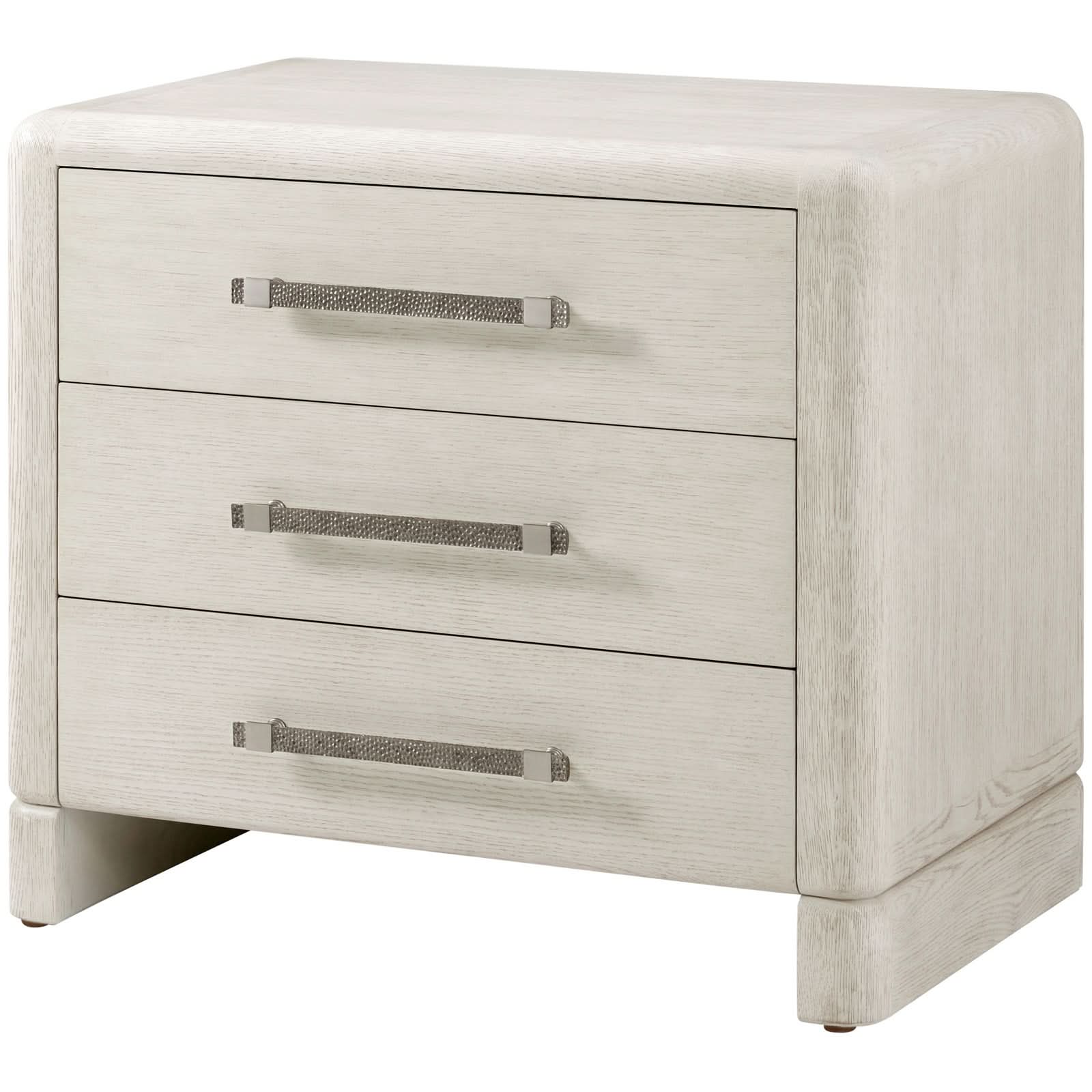 Theodore Alexander Luna 3-Drawer Bedside Table Light   Nicholas John Interiors