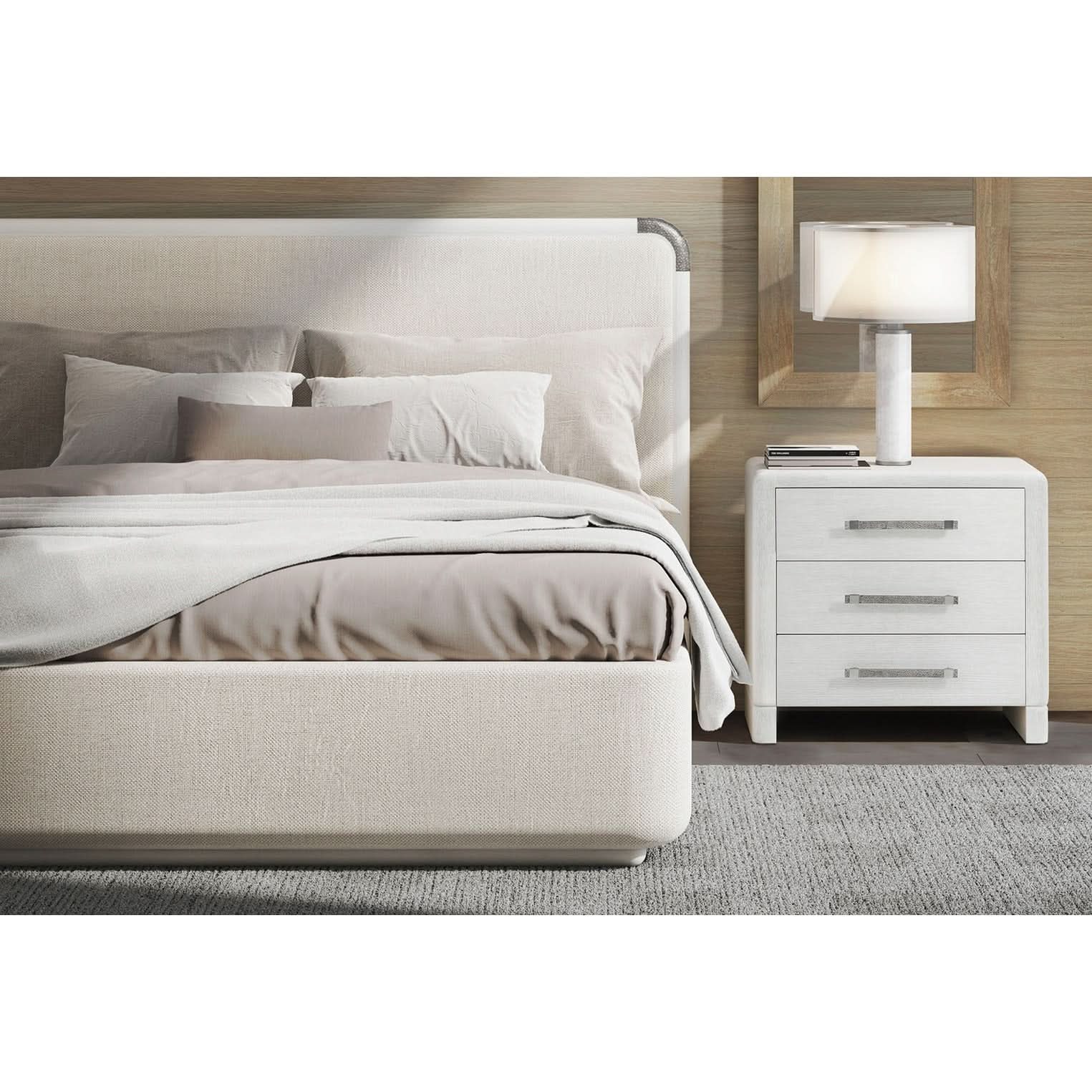Theodore Alexander Luna 3-Drawer Bedside Table Light   Nicholas John Interiors